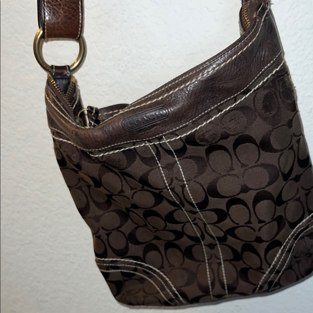 Coach Brown Crossbody Bag with Leather Accents